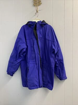 Eddie Bauer Jacket Mens Size Large Vintage Full Zip Blue Color Hood Vented - Image 1 of 4