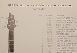 Bajo eléctrico FENDER Heartfield DR-4 DR-5 lista de piezas y diagrama - Imagen 1 de 1