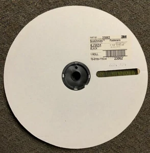 3M SJ3531 1 1/2" X 36yd Black P&S Backing Loop Fasteners (1 Roll) - Picture 1 of 3