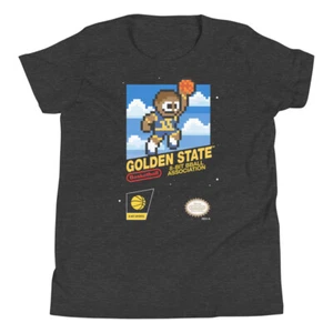 Golden State Warriors Jersey Retro Nintendo Youth Kids Child T-Shirt - Picture 1 of 9