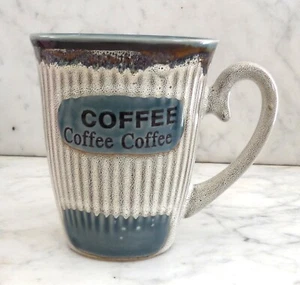 My Cafe Handcrafted Coffee Mug - Gray, Green, White and Aqua. - Picture 1 of 6