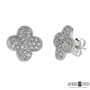 Orecchini in oro bianco 14 kt con diamanti naturali 0,74 carati G SI - Foto 1 di 1