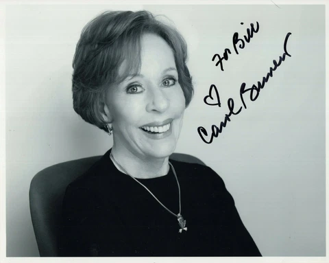 CAROL BURNETT authentic hand signed 8x10 photo     LEGENDARY COMEDIAN    To Bill Cover