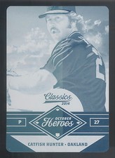 2014 Panini Classics October Heroes #8 Catfish Hunter Cyan Printing Plate #1/1