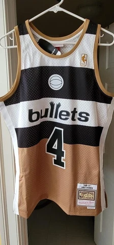 NEW CHRIS WEBBER Washington Bullets Mitchell & Ness Reload Jersey 96-97 Gold MED Cover