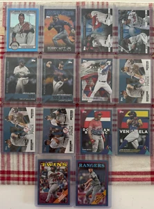 Lotto parallelo blu Topps Baseball 2023 (15); Bobby Witt, Juan Soto, Greg Maddux - Foto 1 di 2