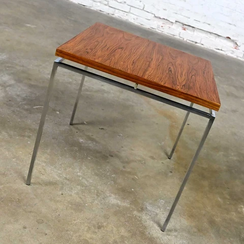 Scandinavian Modern Rosewood & Chrome End Table by Knud Joos for Jason Mobler Cover
