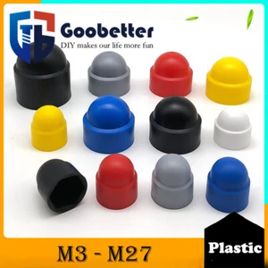 M3 M4 M5 M6 M8 M10 M12 M14 M16 M18 -M27 Plastic Dome Nut Protection Cap Covers - Picture 1 of 40