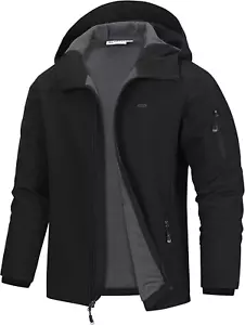 Men'S Hooded Softshell Jacket Waterproof Lightweight Insulated Windbreaker Fleec - Picture 1 of 12