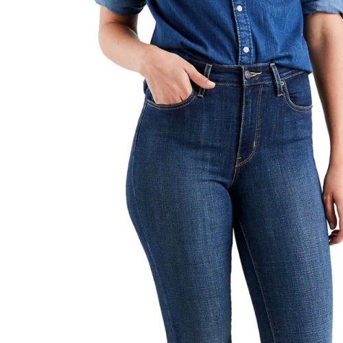 Levi's 721 Women's Plus Size 20W High-Rise Skinny Dark Wash Jeans Fray Hem