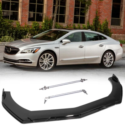 Divisor de alerón labial de parachoques delantero para automóvil + varillas de puntal para Buick LaCrosse 2005-2019 Foto 1 de 4
