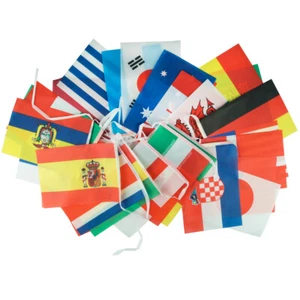 12 m Wimpelkette international Stoff Fahnen Kette Girlande 32 Flaggen 20x27 cm - Bild 1 von 3