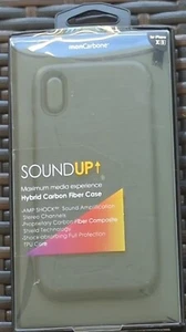 monCarbone Soundup  Hybrid Carbon Fiber Case For iphone Xs/X - Titanium Gray - Picture 1 of 4