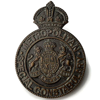 Original WW1 Metropolitan Police Special Constabulary Constable's Cap Badge - Image 1 of 3