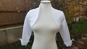 Braut Bolero TAFT Brautkleid Brautjacke statt Stola Gr 38 weiss Größe M - Bild 1 von 4