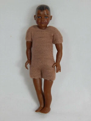 Casa de muñecas Heidi Ott miniatura escala 1:12 niños NEGRO niño muñeca cuerpo #XKK10 Foto 1 de 4