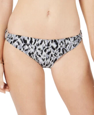 Parte inferior de bikini MICHAEL KORS para mujer con anillo de cadena congelada talla pequeña gris plateado negro Foto 1 de 2