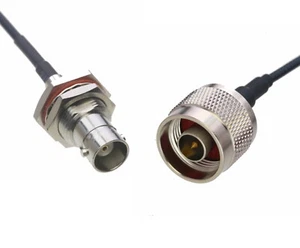 BNC Female Bulkhead to N Male 0.5~15FT Cable Fr Ham Radio GPS Antenna Wireless - Picture 1 of 3
