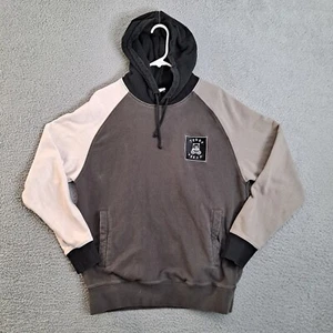 Teddy Fresh Gray Colorblock Hoodie 100% Cotton Sweatshirt Grayscale Mens Medium - Picture 1 of 12