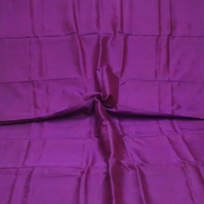 Vintage Purple 100% Pure Silk Handloom Sari Remnant 4YD Craft Fabric Silk Scrap - Image 1 of 4