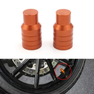 Orange Universal Rad Luftreifenventil Schaftkappen Abdeckungen für Motorrad PKW - Picture 1 of 6