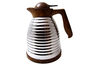 Shimizu Japón Termos Cafetera Jarra Madera Sintética Acero Inoxidable Tedera Alemania - Imagen 1 de 7