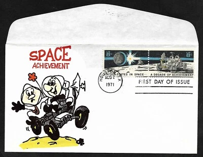 #1435b 8c Space Achievement- Ellis FDC Se-tenant Pair - Huston - Image 1 of 2