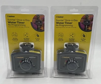 Melnor Temporizador de Agua Salida del Sol Una Al Día Sensor de Luz Electrónico - Juego de 2 - NUEVO Foto 1 de 4