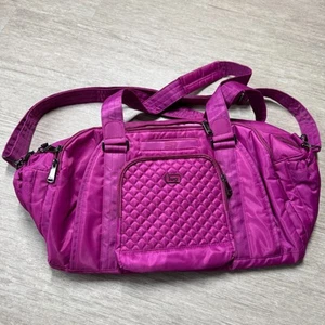 Lug Quilted Duffel Bag Propeller Pink Orchid Gym Overnight Travel Duffle 20" - Picture 1 of 10