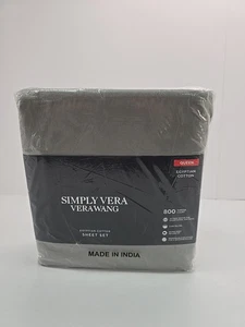 Simply Vera Wang QUEEN 800 TC Ägyptische Baumwolle Lakenset 4-teilig Cool Flint Grau Neu - Bild 1 von 3