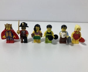 LEGO CMF Minifigure Lot - Lifeguard, Weightlifter, Pirate Captain, King - Picture 1 of 6