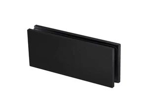 Square 180 Degree Glass to Glass Clamp 2 Holes in Glass - Matte Black - Picture 1 of 4
