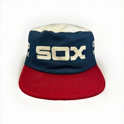 Vintage Chicago White Sox Painters Cap 80s MLB Stretch Hat Batter Logo - Image 1 of 4