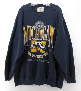 VINTAGE University of Michigan Wolverines Sweatshirt XL blau Team Edition 90er - Bild 1 von 10