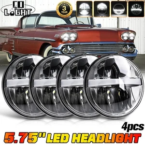 4PCS 5-3/4" 5.75" Inch Round LED Headlights High Low Beam White DRL For CHEVY - Picture 1 of 10