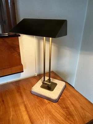 Hillebrand 7442-121 Messing Lampe Marmorfuß - Banker / Schreibtischlampe vintage - Bild 1 von 4