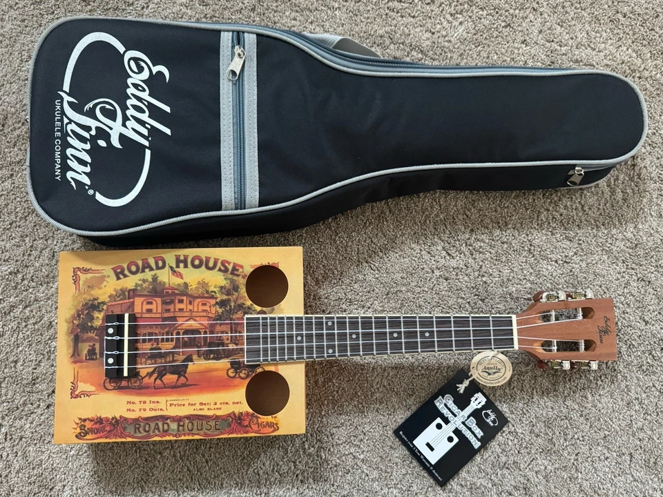 Eddy Finn CG-BX-1 Road House Cigar Box Ukulele with Gigbag - Image 1 of 4