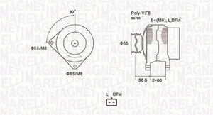 Alternatore MAGNETI MARELLI 063731933010 per DACIA,NISSAN,RENAULT - Foto 1 di 3