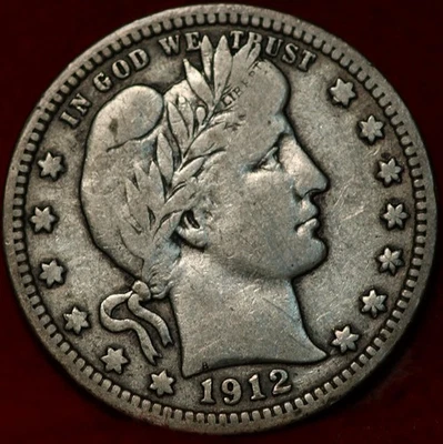 1912 Philadelphia Mint Silver Barber Quarter - Image 1 of 2