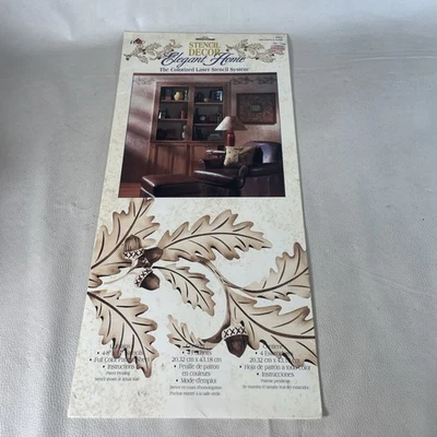 Vtg Plaid Elegant Home Colorized Laser Stencil System Oak Leaves & Acorns NEW - Image 1 of 4
