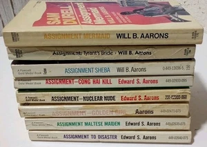 Vintage Lot Of 8 EDWARD S. AARONS Pulp Paperback Novels Gold Medal Suspense, Spy - Picture 1 of 10