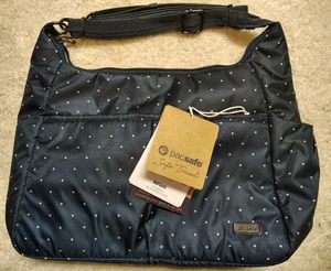 Pacsafe Daysafe RFID Nylon Travel Bag - Blue White Dots New With Tags - Picture 1 of 6