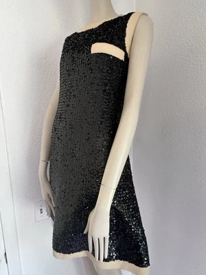 Vintage 1960s JEAN PATOU (KARL LAGERFELD?) SPARKLING SEQUINS WOOL SHIFT DRESS - Image 1 of 4