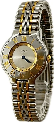 Reloj Cartier Must de Cartier 21 W10073F4 esfera plateada para mujer excelente A4628 Foto 1 de 4