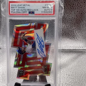 2024 Leaf Metal MATT SHAW 12/12 RC Auto Top 100 Die Cut #T-MS1 Red Lava - Picture 1 of 3