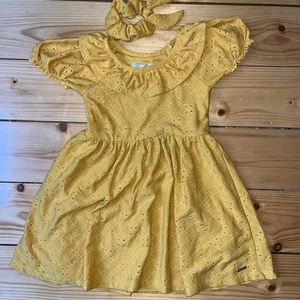 Tamari Girls Dress Sz 5 Fall Thanksgiving Mustard Yellow - Picture 1 of 10