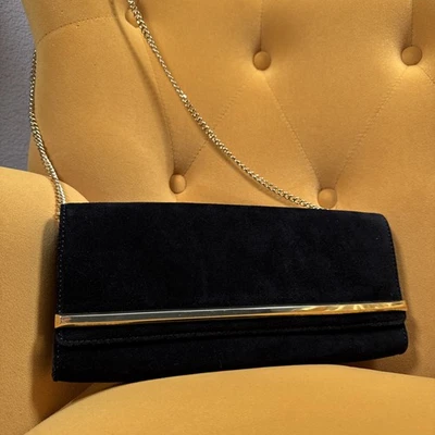 Talbot Suede Shoulder Crossbody Clutch Bag - Image 1 of 4
