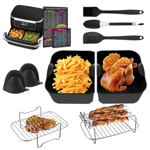 Air Fryer Accessories for Ninja Dual Zone Air Fryer DZ071 7-QT with Reusable ... - Picture 1 of 7