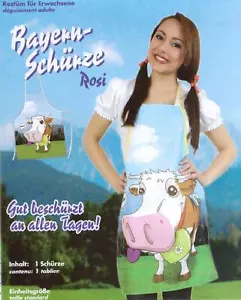 Bayern-Schürze Rosi die Kuh Kostüm Fasching Karneval Bierfest Grillschürze - Bild 1 von 1