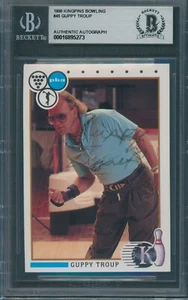 1990 Kingpins Bowling #45 Guppy Troup Signed RC Beckett Authentic Autograph BAS - Picture 1 of 2